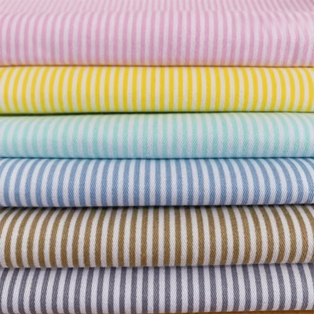 Simple 160cm*50cm Special Cotton Twill DIY Fruit Color Curtain Fabric Pinstripe Handmade Printed Fabric Clothing Material