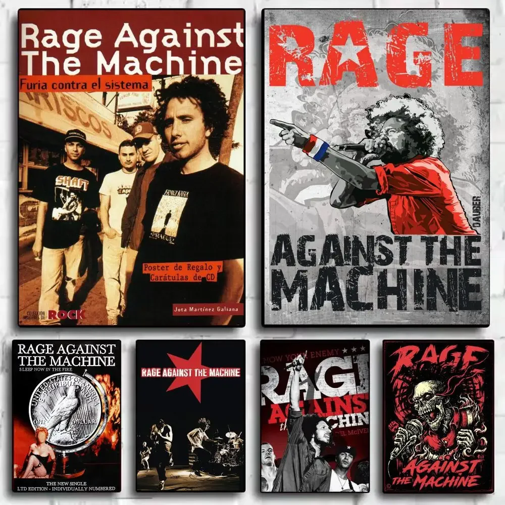 Band R-Rage A-Against the Machine Poster Decorative Wall Sticker Mural Print Artwork for Living Room Bedroom Hallway Home Decor