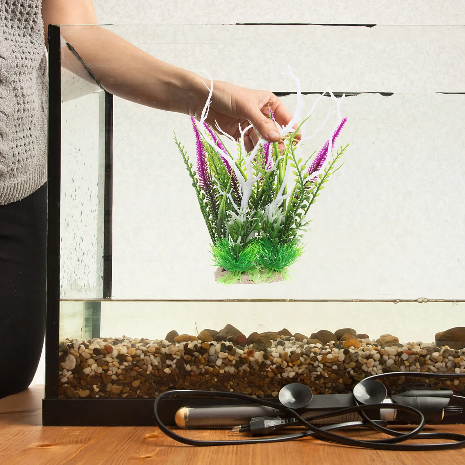 

Simulation Water Grass Fake Plant Ornament For Fish Tank Decor Aquarium Landscape Plastic Coral Adorn Artificial Aquatic