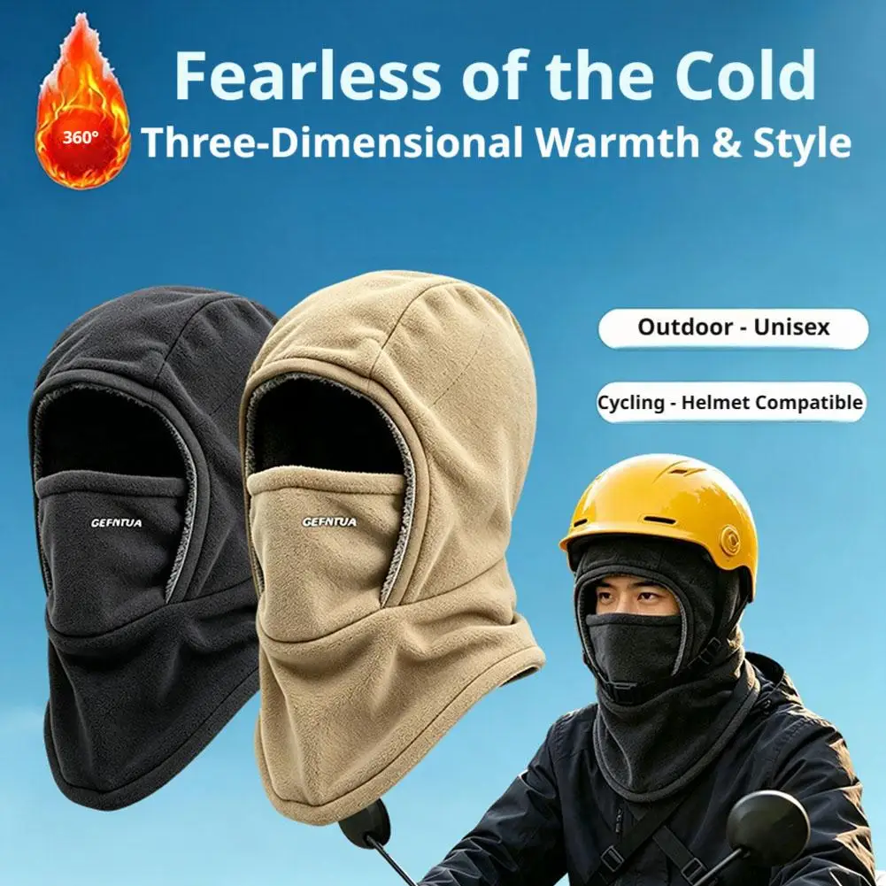Men Winter Balaclava Thickened Warm Hat Windproof Face Mask Cycling Ski Mask Helmet Liner Neck Warmer For Outdoor Sports