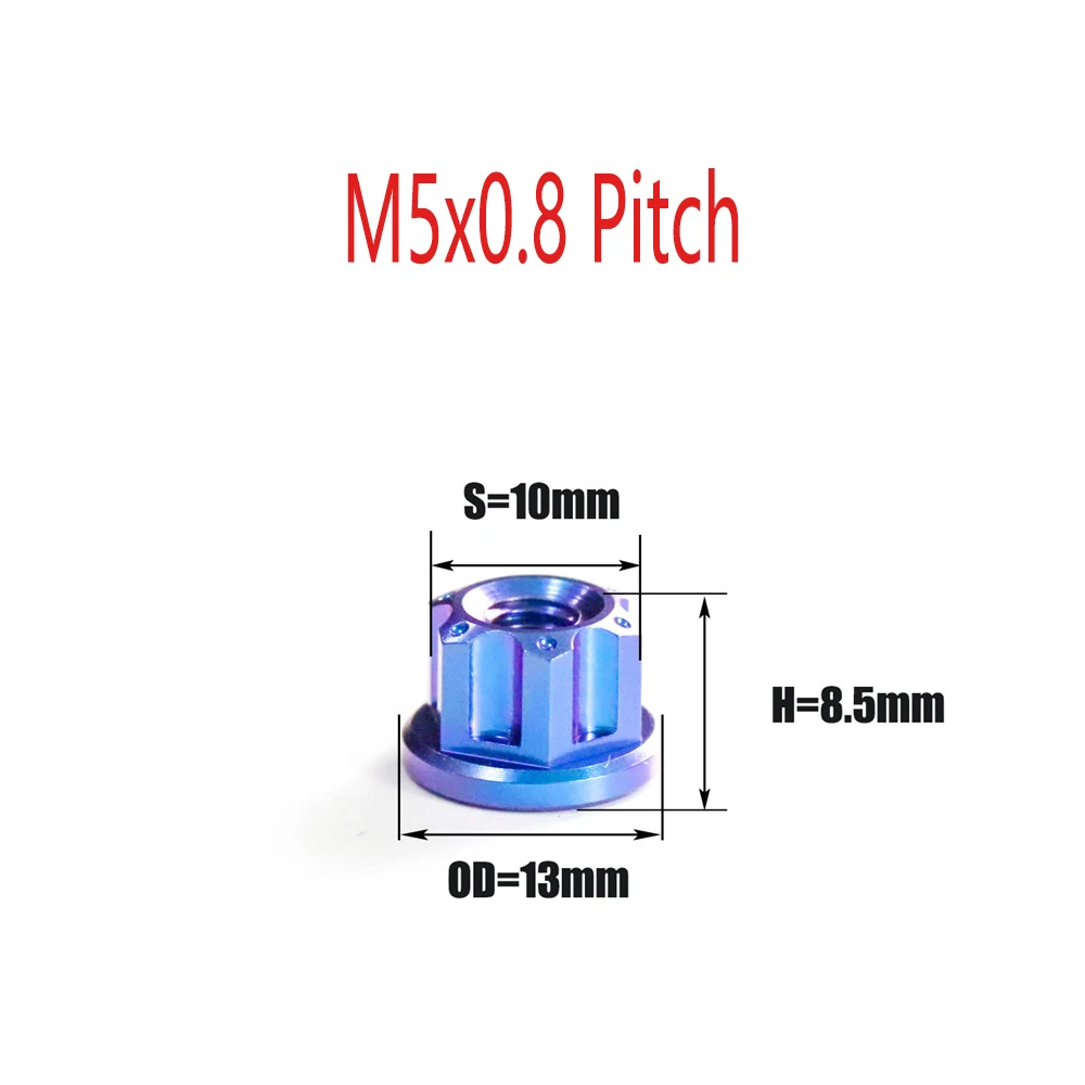 FLAWLESSTI M5 M6 M8 M10 M12 M14 Gr5 Titanium Nut Brake Clutch Lever Sprocket Front Rear Alxe Nut For S1000RR Tmax 560