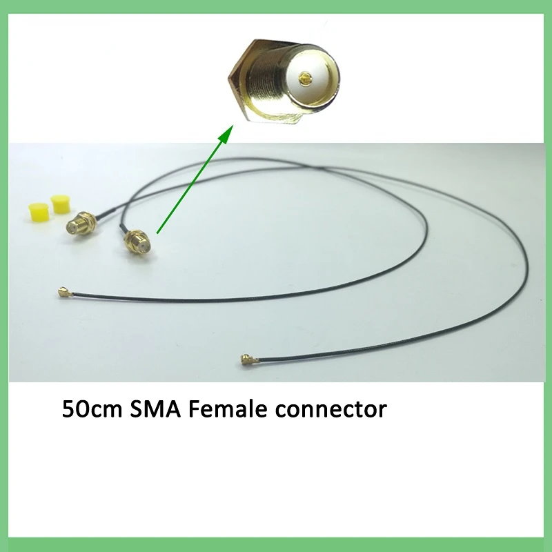 GWS 2PCS 50cm Extension Cord UFL to RP-SMA Connector Antenna 2 pieces lot WiFi Pigtail Cable IPX to RP-SMA  female  to IPX