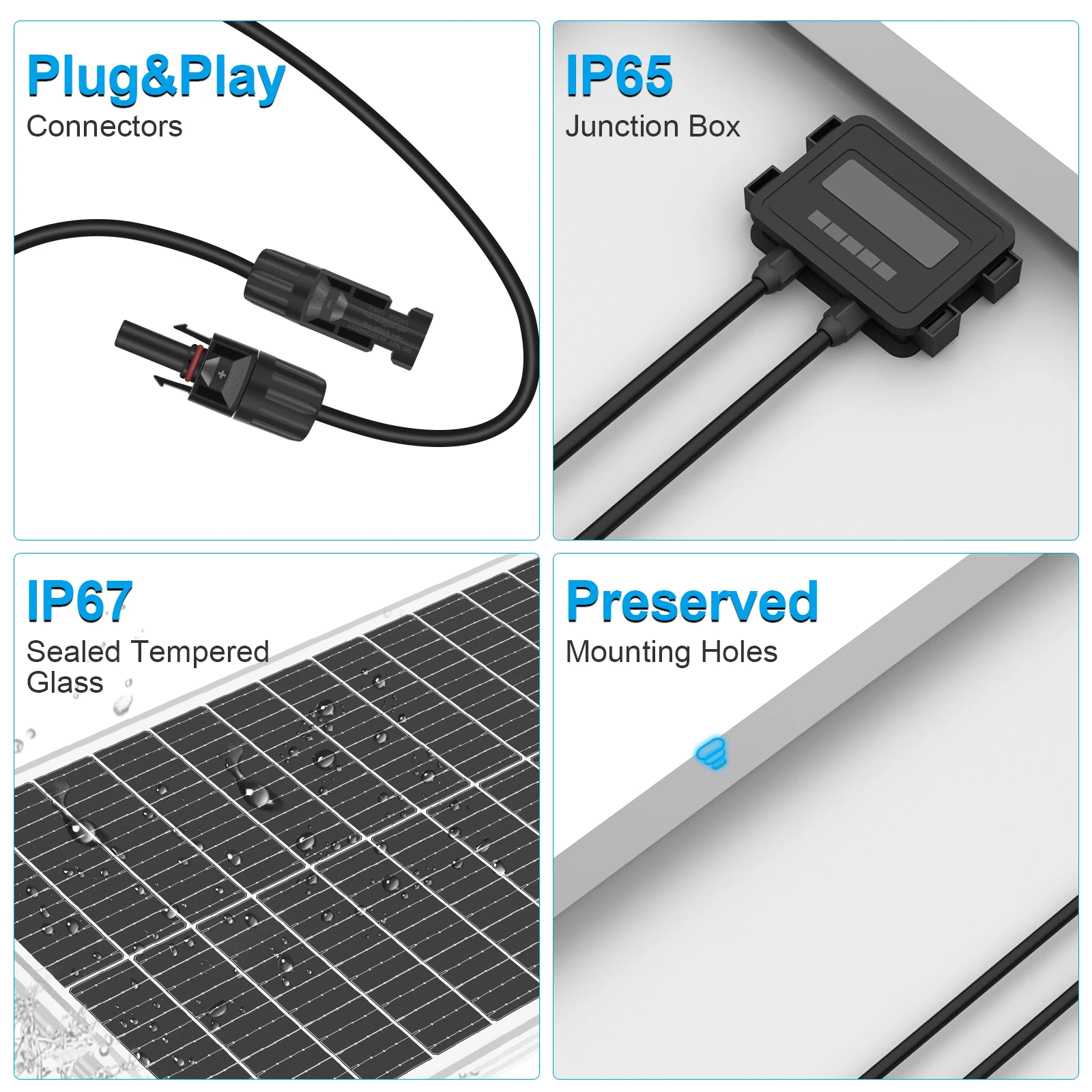 WERCHTAY 100 واط 12 فولت 12BB الخلايا الشمسية لوحة طاقة شمسية أحادية البلورية عالية الكفاءة وحدة الطاقة الشمسية شحن البطارية لمقطورة RV #3