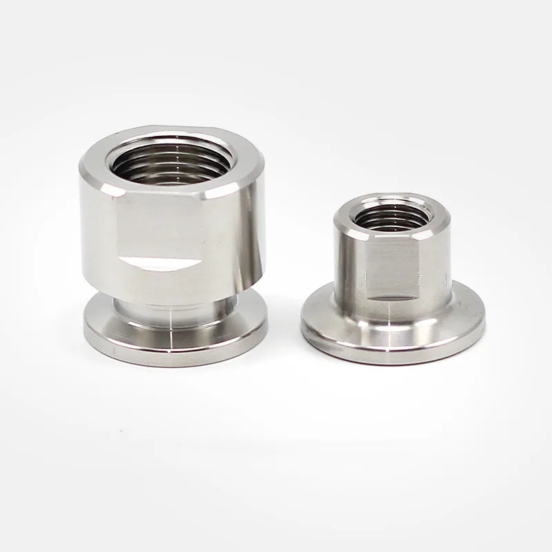 KF16-KF50 304 Stainless SteelFemale Thread Adapter Vacuum Flanges Fitting Female Nipple Pipe Thread Inner and outer wire joints
