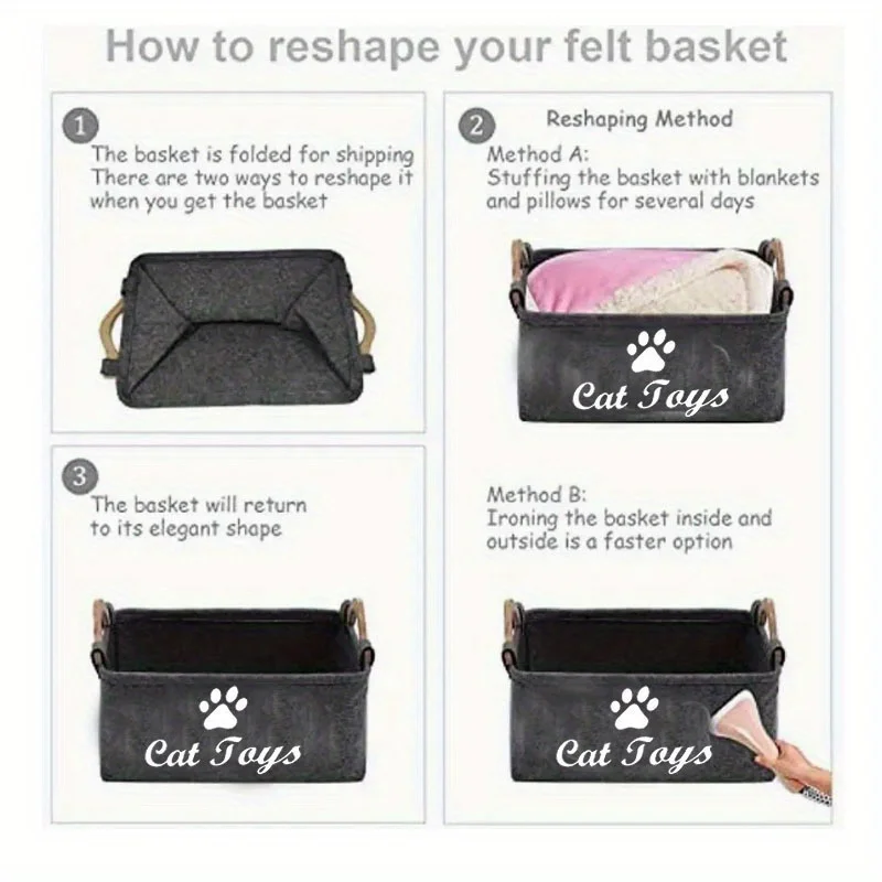 Felt Cat Toy Storage Basket 4