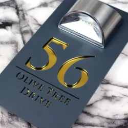 Personalized Solar Lighting Sign House Number Sign OutDoor Plaque LED Lit Numbers Family Name Plate Door Laser Cut Acrylic