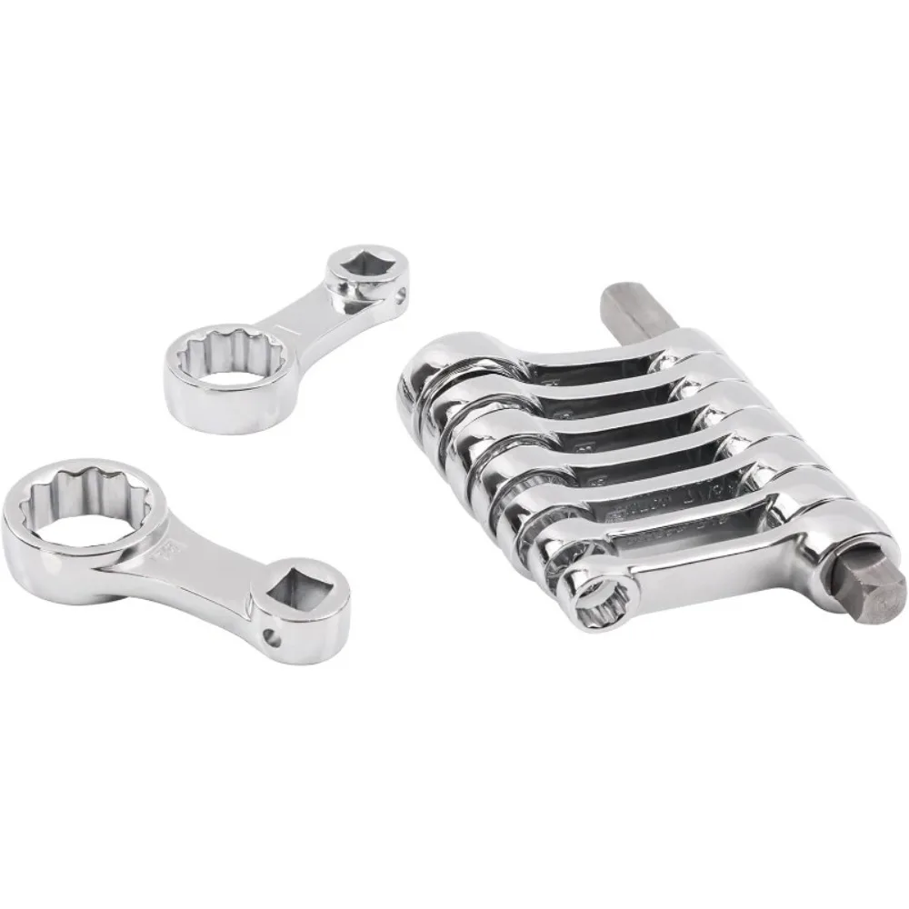 

9pcs Torque Adapter Set SAE, Durable Torque Wrench Adapter, Torque Adapter 3/8" Drive, 12 Point, Set Including 3/8", 7/16,"