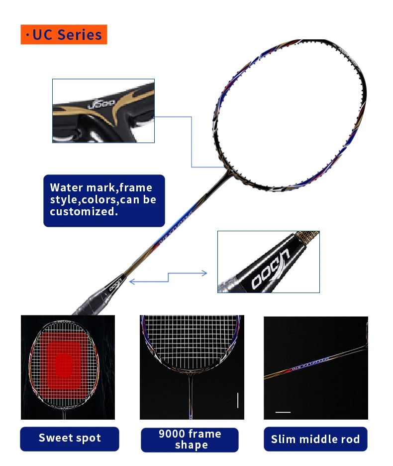 Junior graphite fiber badminton racket, lightweight composite frame, 23Lbs moderate tension, high performance for youth amateur