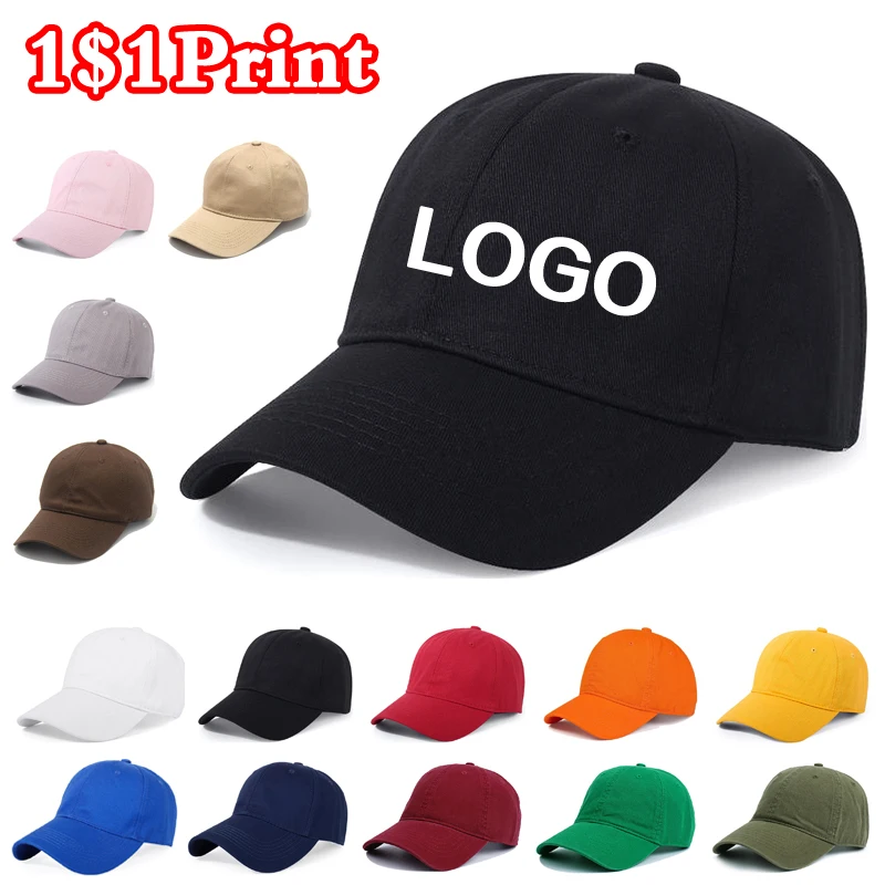 

Customized logo for high-end pure cotton soft top baseball cap men's and women's duckbill cap sun hat design with embroidery