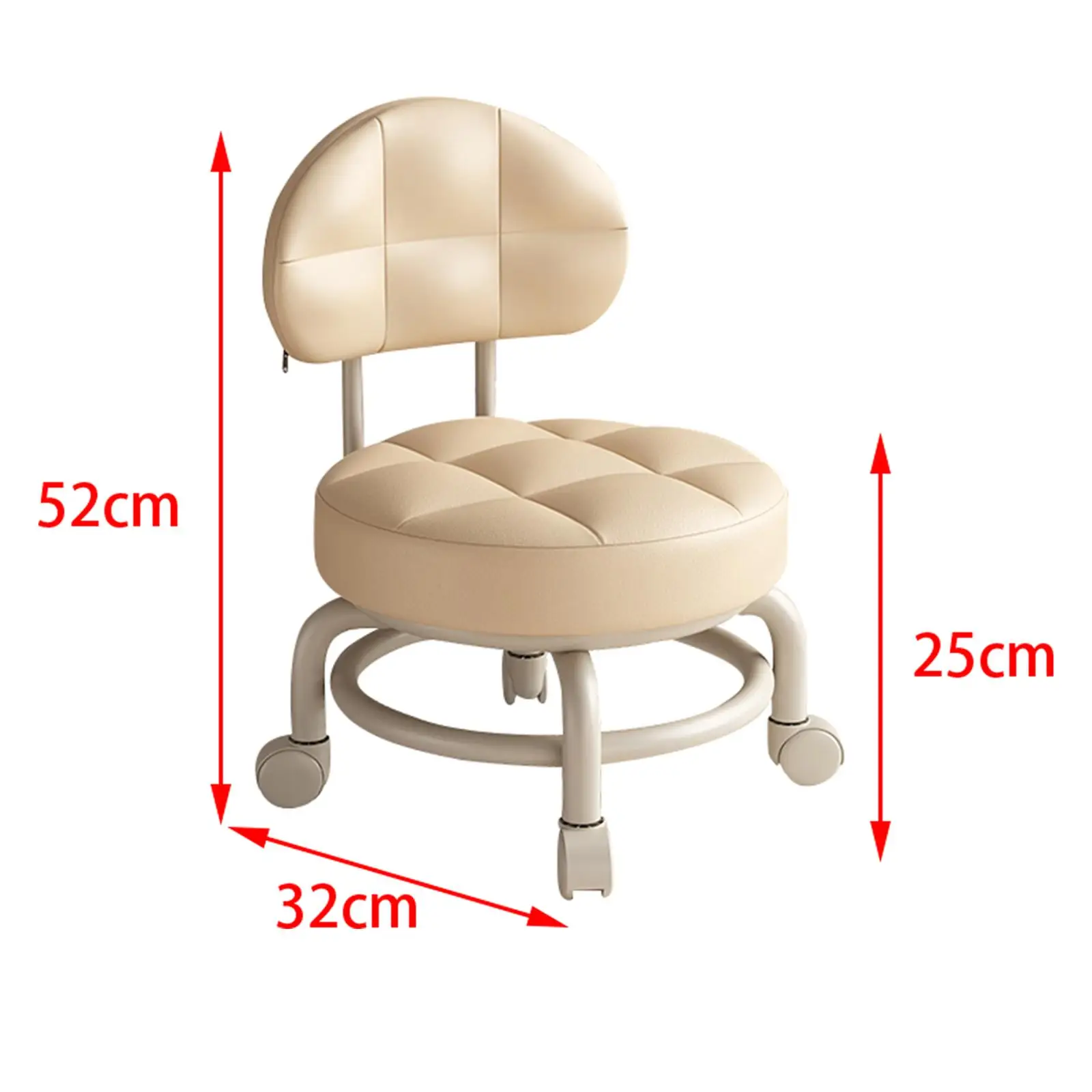 

Low Rolling Seat PU Leather 360° Rotating Cleaning Sofa Foot Rest Pedicure Stool for Kitchen Home Fitness Barber Shop Garage