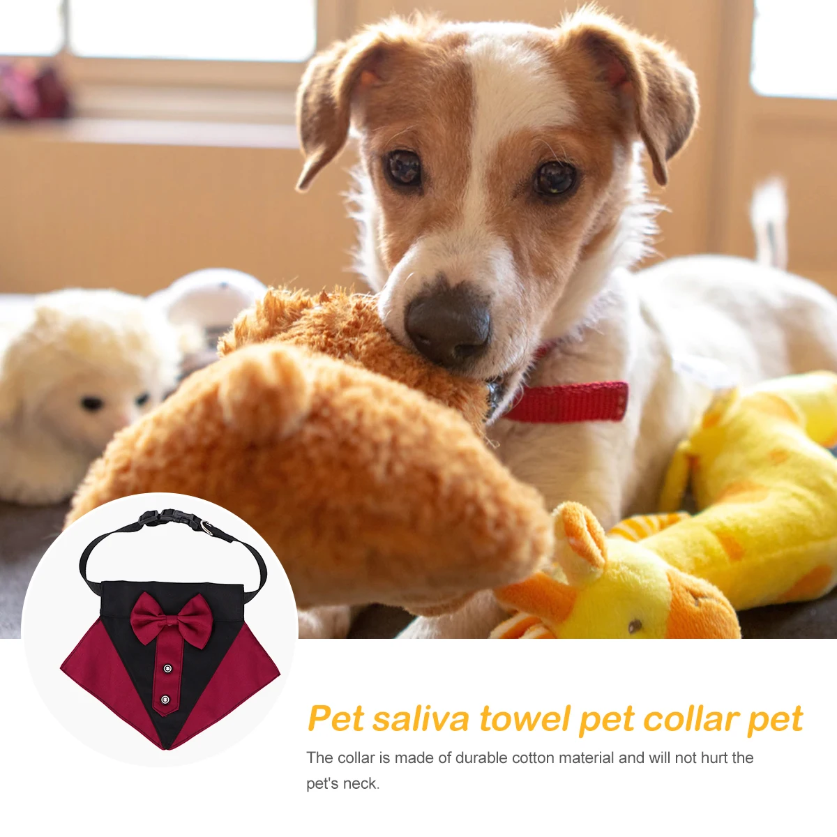 

Puppy Pet Bib Drool Bibs Dog Saliva Collar Tie Scarf Clothing Triangular Bow Bandana Red