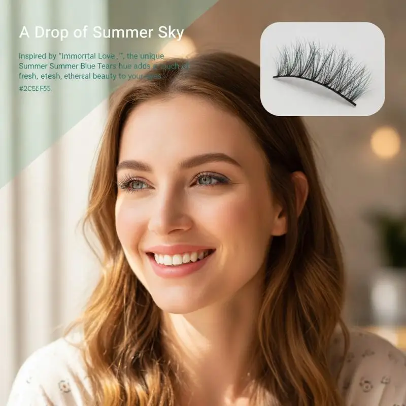 Fox Eye Manga False Eyelashes Tapered Thick Segmented Individual Cluster Lashes Natural Wispy for Date Night Makeup Look