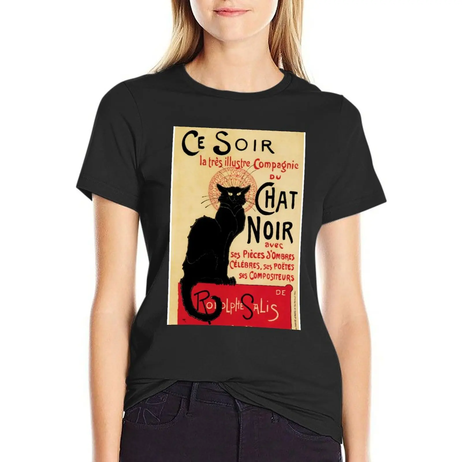 The black cat, le chat noir famous art nouveau ad T-Shirt anime quick drying t shirts for Women graphic