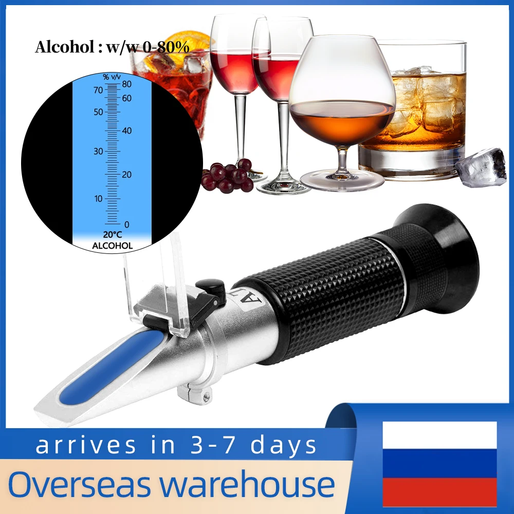 Handheld 0-80% Alcohol Refractometer For Spirits Household Liquor Brewing Refractometer Alcohol Concentration Detector