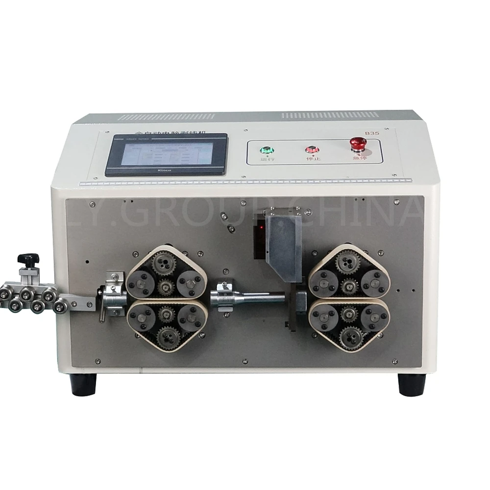 Máquina de descascamento e corte tipo rastreador, tela de toque totalmente automático, 16 rodas, 220V, 110V, B16, B25, B35, B70