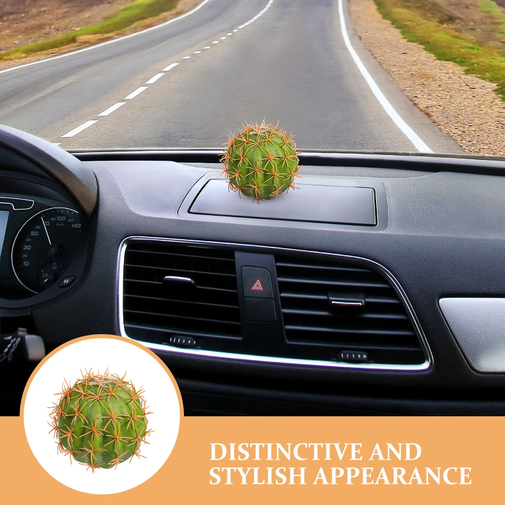 

2Pcs Car Antenna Cactus Decoration Cute Cartoon Mini Foam Balls Durable Car Roof Ornament Galpada Faux Cactus Cacti