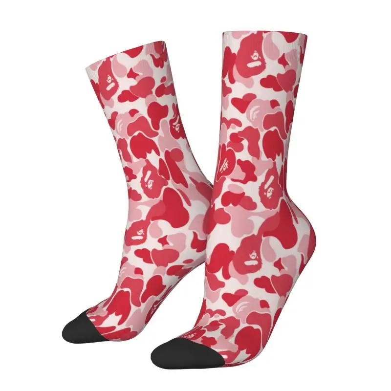 Calcetines de vestir unisex con estampado 3D divertido de camuflaje para hombre de camuflaje femenino rosa personalizado