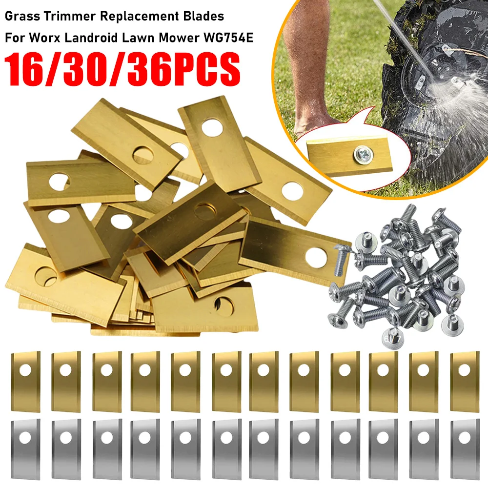 

18-36 шт. лезвия триммера для травы, сменный триммер для газонокосилки Worx Landroid, газонокосилки, садовые роботизированные газонокосилки, инструменты