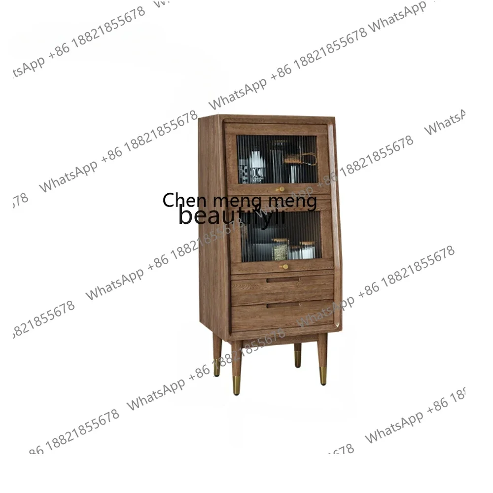 

182C Nordic Solid Wood TV Cabinet Side Cabinet Ash Wood Clothes Closet Light Luxury Living Room Simple Storage Chest of Drawers