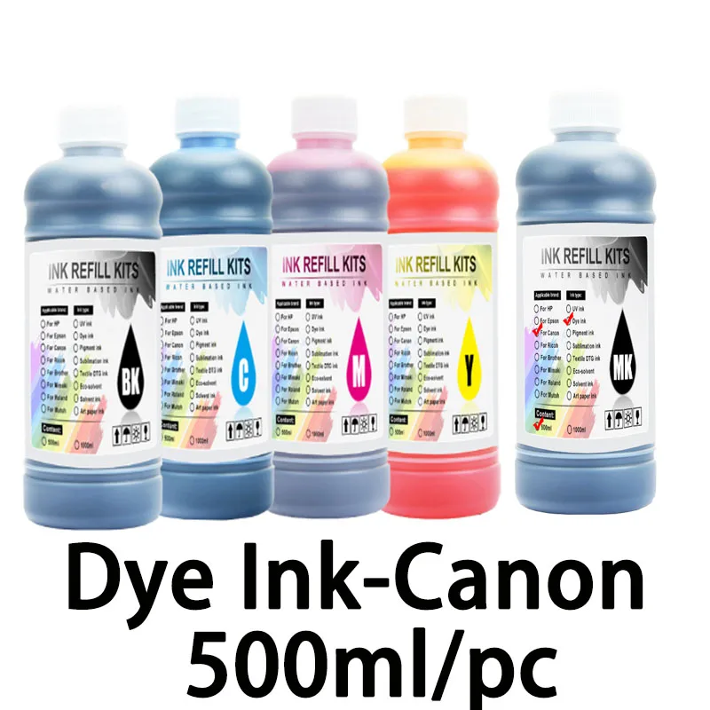 500ML Refill Dye Ink for Canon PG-275 CL-276 PG-245 CL-246 PG-210 845 846 445 446 815 816 40 41 243 244 545 546 Ink Cartridge