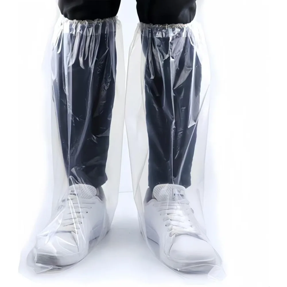 

16 шт. бахилы одноразовые нескользящие, утолщенные водонепроницаемые бахилы, высота 19 дюймов, длинные пластиковые водонепроницаемые бахилы и ботинки для