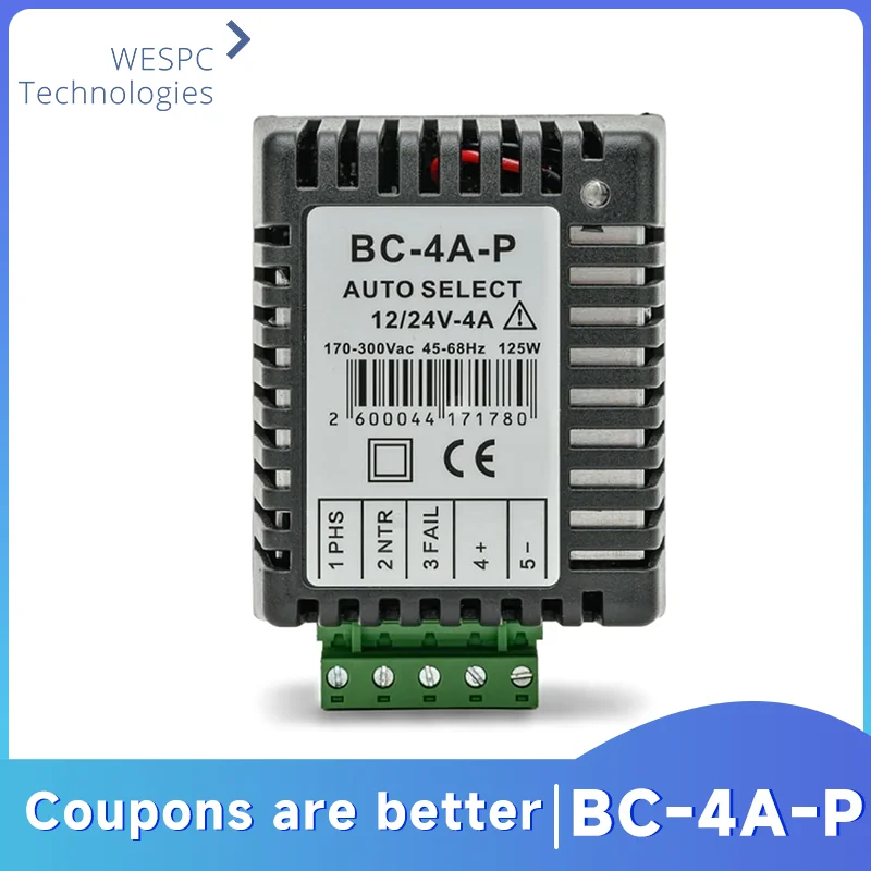 New BC4A BC-4A-P 4A 12V 24V Float Charger High Efficiency Battery Charger Auto Select 4 Amp 45-68HZ Genset Parts