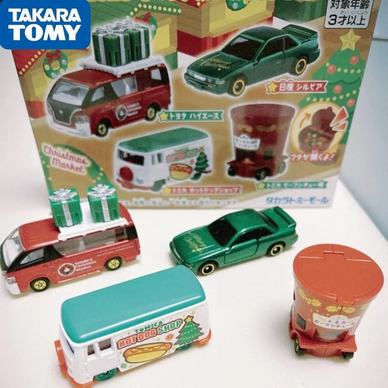

Набор игрушечных машинок TOMY Tomica из сплава металла - коллекция из 4 машинок, подарок для мужчин и женщин, рождественские игрушечные транспортные средства и модели 098393
