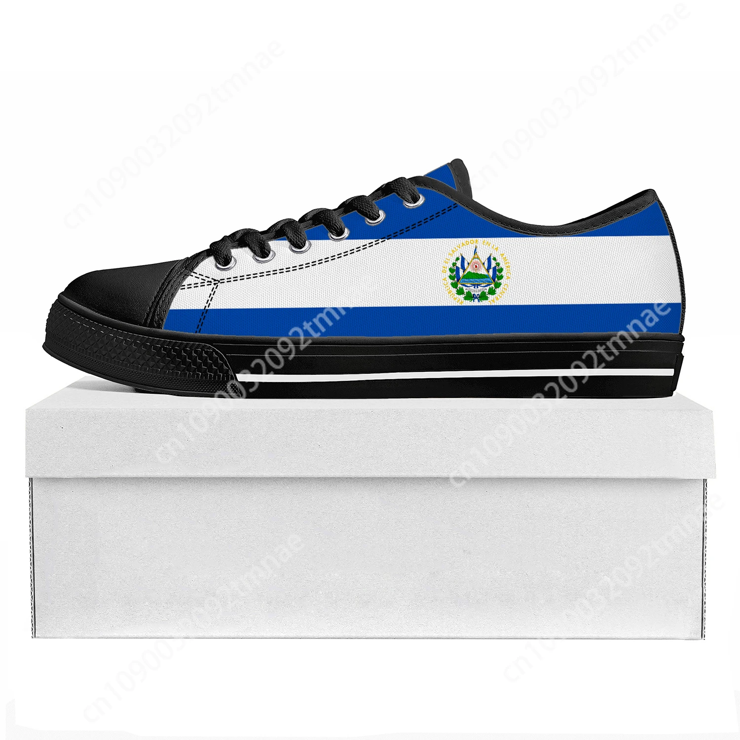 El Salvador Flag Low Top High Quality Sneakers Mens Womens Teenager Canvas Sneaker Prode Fashion Casual Couple Shoes Custom Shoe