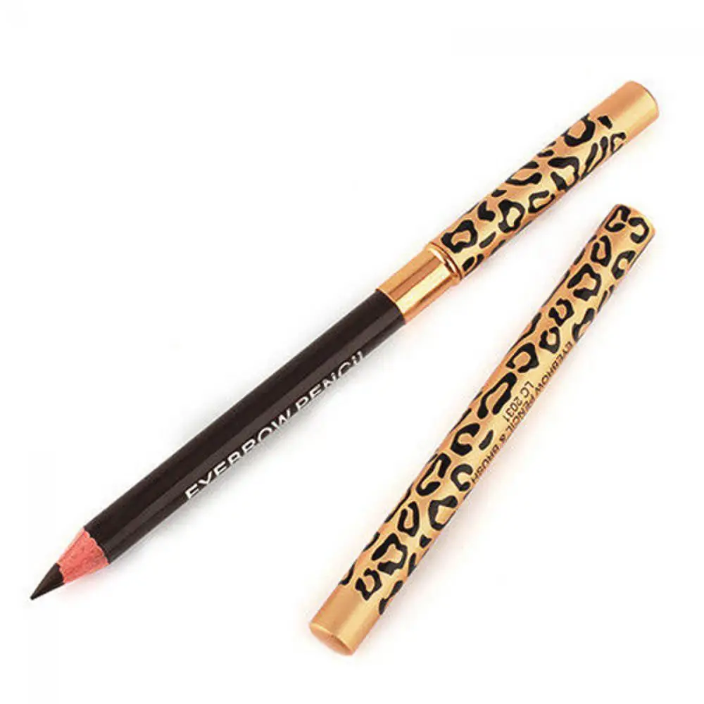 1PC Fashion Women 5 colori Waterproof Leopard Long lasting Makeup Eyeliner matita per sopracciglia + pennello strumenti per il trucco cosmetico