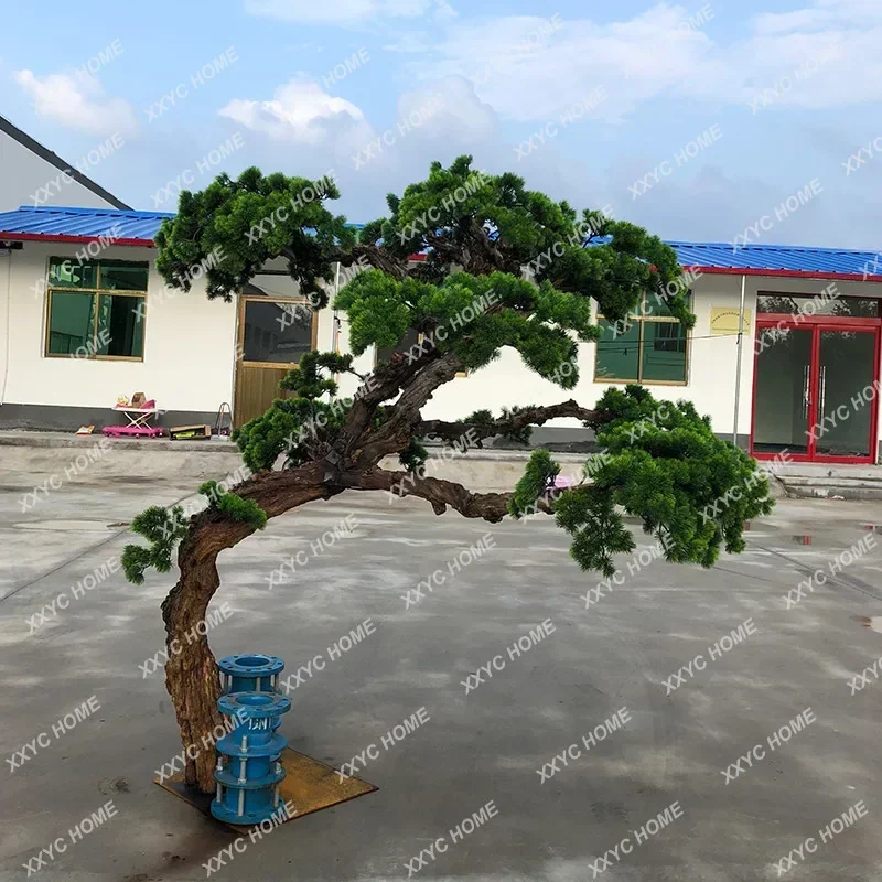 A Imitative Tree Plant Large Artificial Greeting Pine Living Room Bonsai Fake Trees Zen Display New Year Decorative Tree
