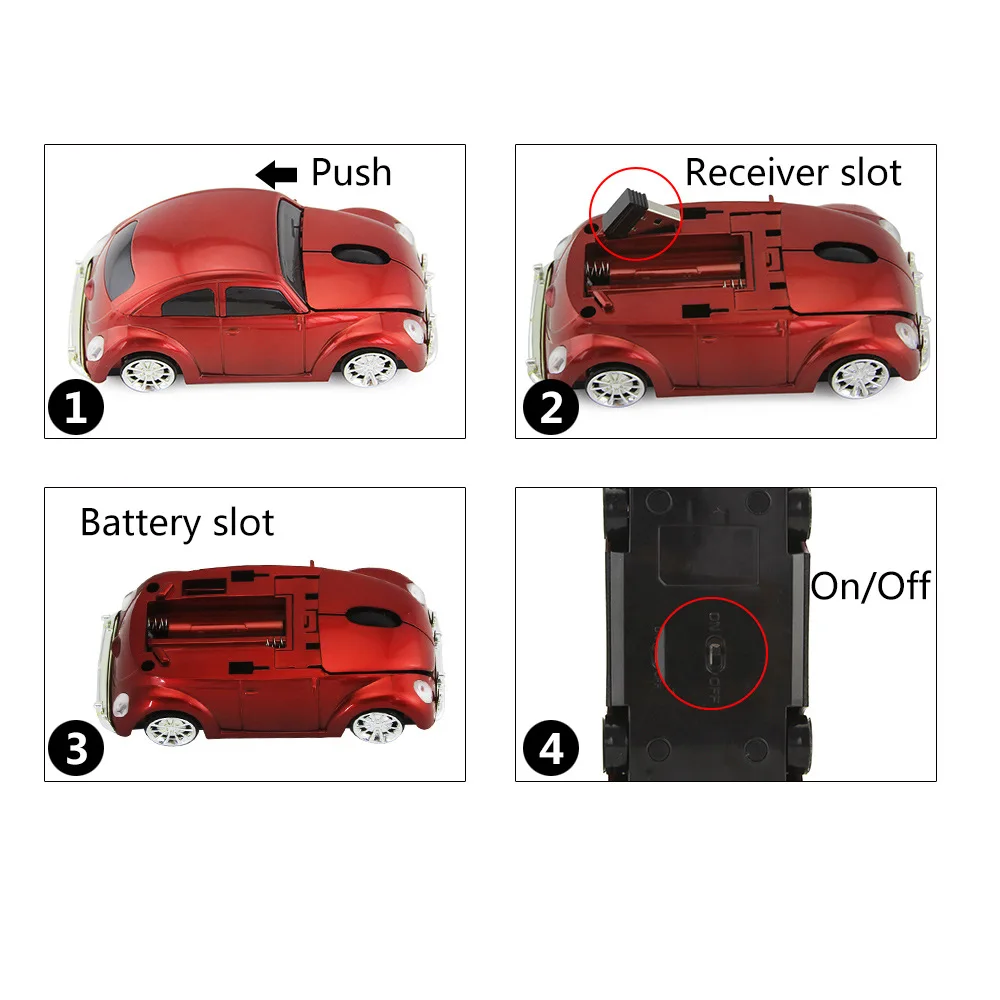 Car 2.4G wireless mouse for laptop desktop computer sports car office gaming mice Creative gifts
