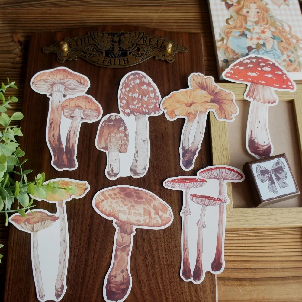 15pcs Picking Wild Mushrooms Card As Scrapbooking Party Invitation Gift Card Message Postcard Greeting Card