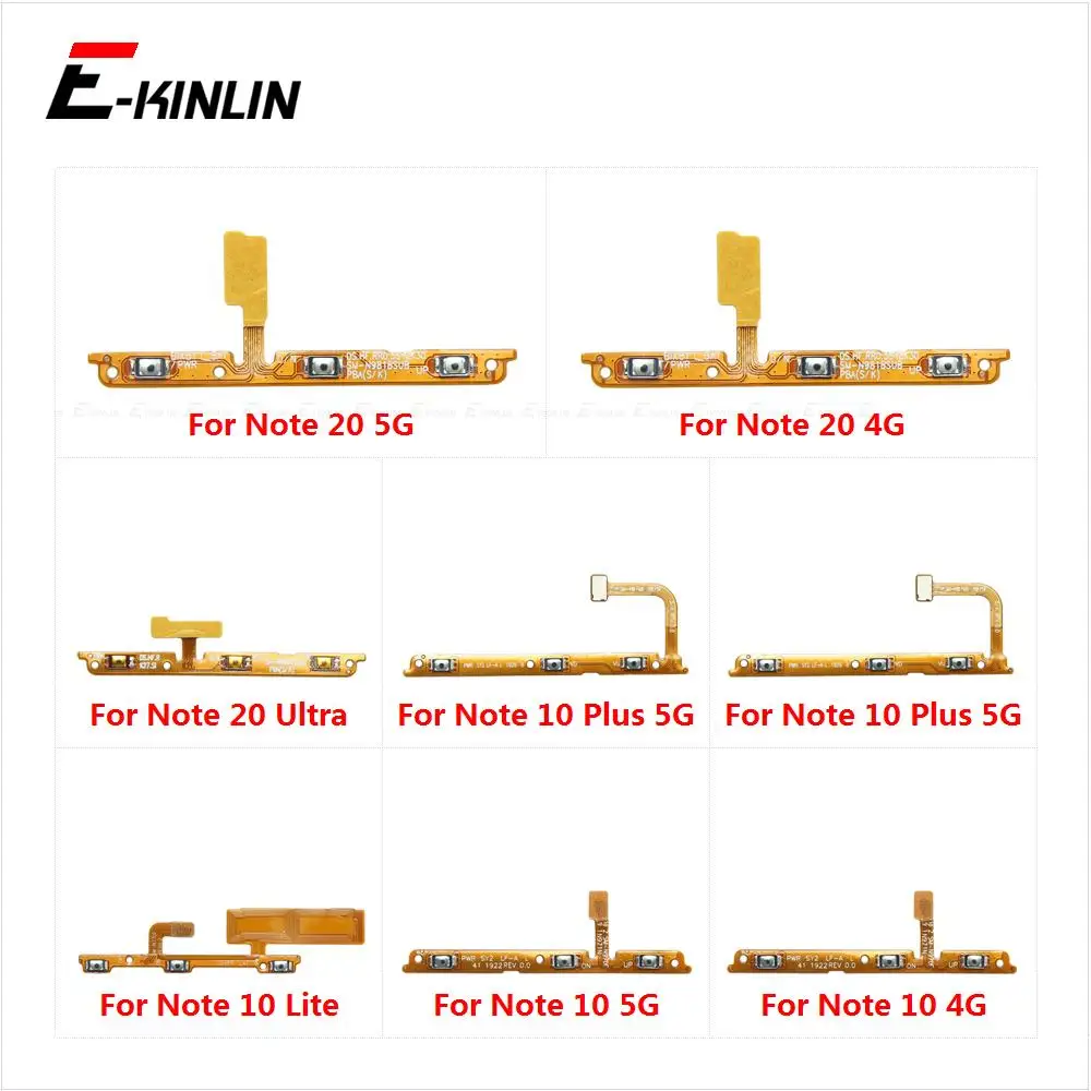 Switch Power ON OFF Key Mute Silent Volume Button Flex Cable For Samsung Galaxy Note 10 Plus Lite 20 Ultra 4G 5G Repair Parts