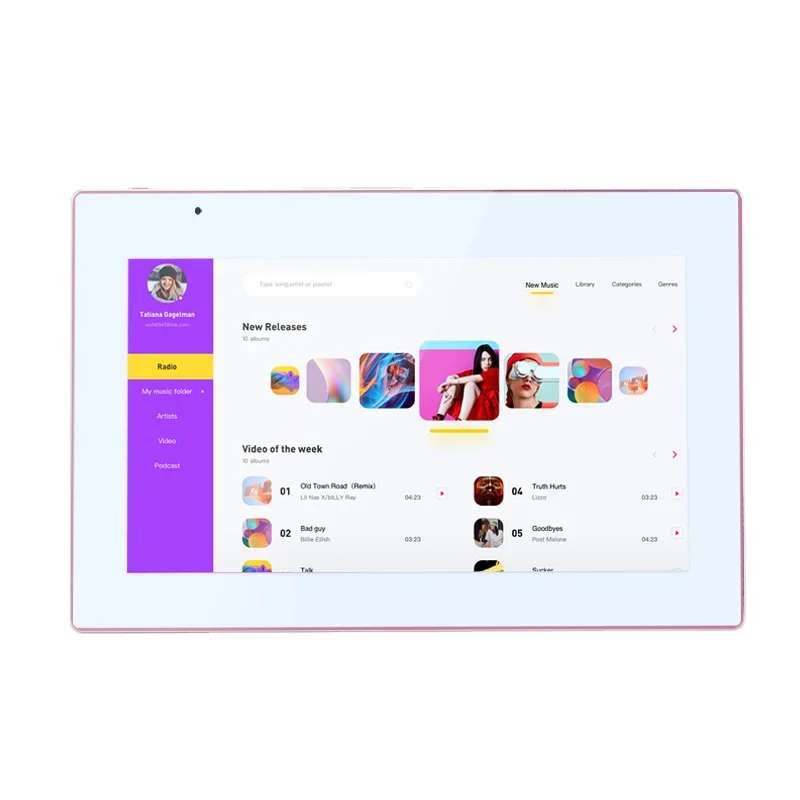 Inwall mount 7 inch touch screen RK3128 Quad core Android tablet for background music player