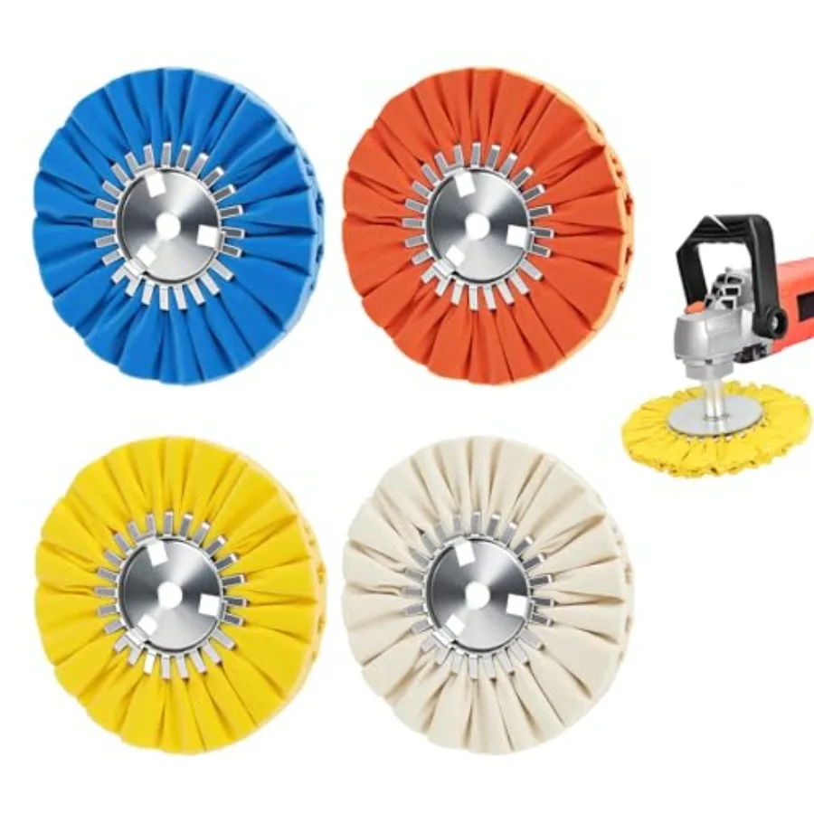 

Airway Buffing Wheel Kit 4 Pcs kit 1 pcs White and 1 pcs Orange and 1 pcs Blue and 1 pcs Yellow 8" in Diameter 5/8" in Arbor Ho