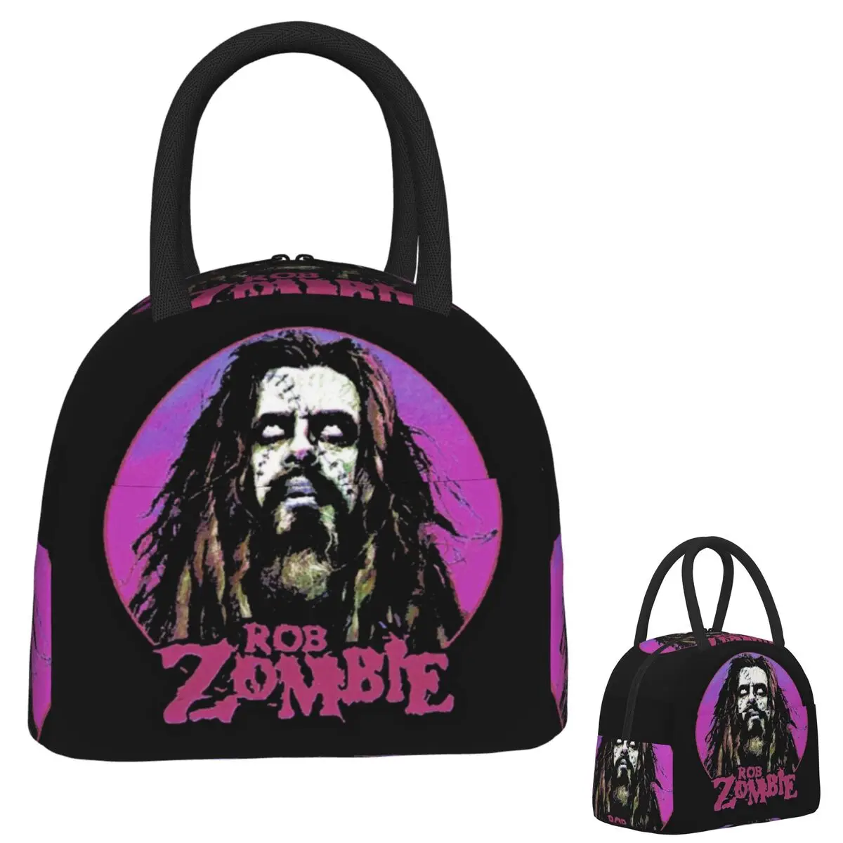 

Vintage Rob Zombie Band Art Insulated Lunch Bag for Women Kids Portable Food Boxes Thermal Lunch Box Tote