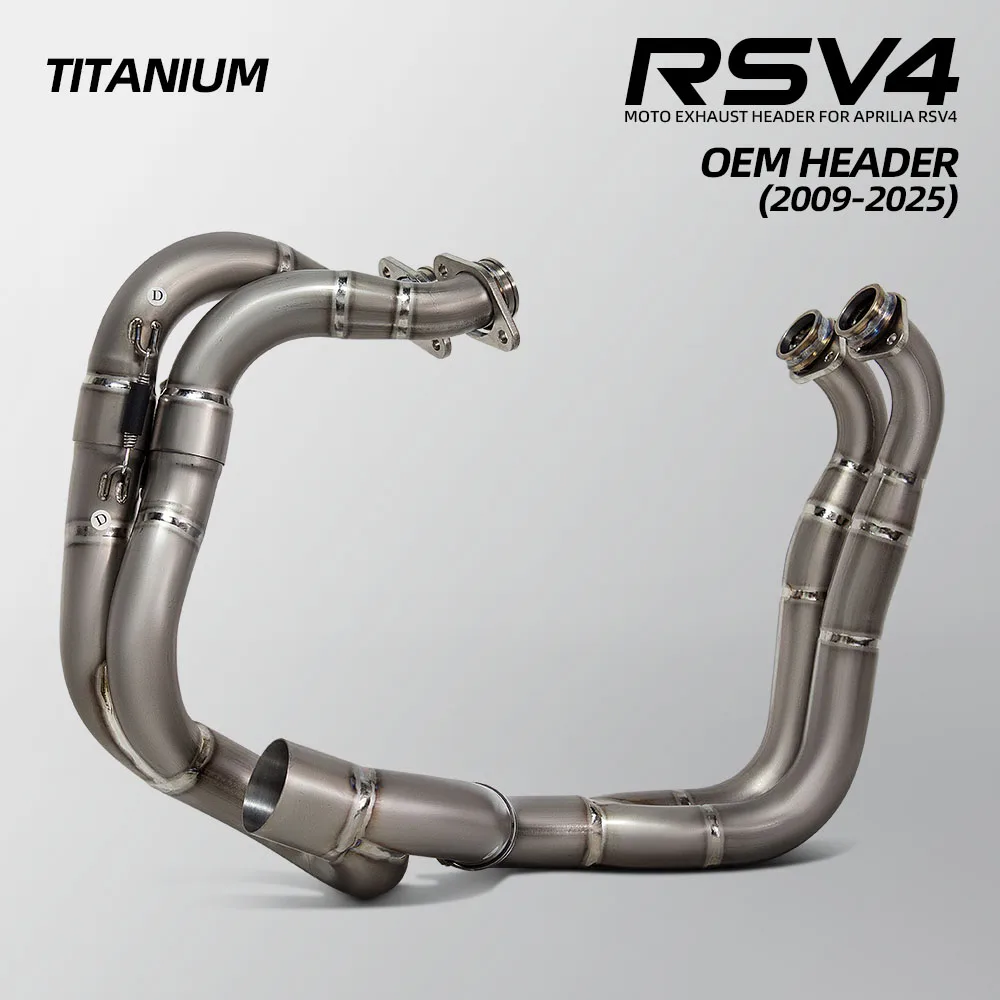 Motorcycle Exhaust Headers Pipe Racing Escape Exhausts 60MM Manifold Tube Compatible OEM Muffler For For Aprilia RSV4 2009-2026