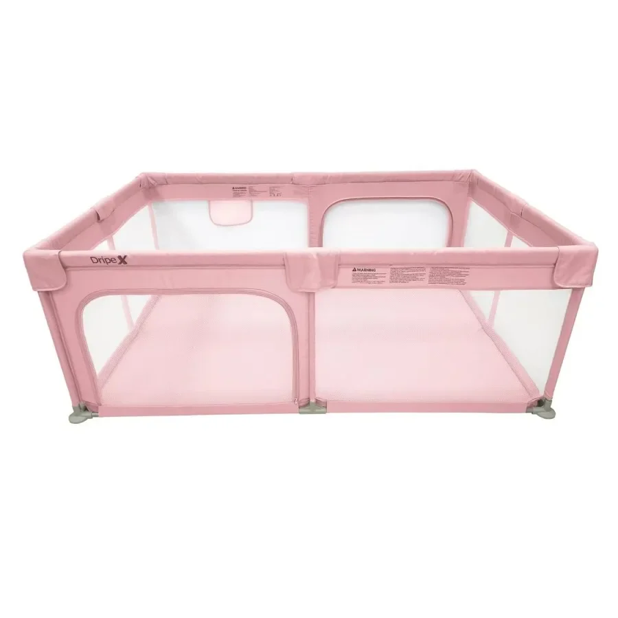 Box per bambini 50×50 Penne da gioco per neonati e bambini piccoli Cortile da gioco anticaduta sicuro con cancelli Recinzione per bambini con rete traspirante per interni