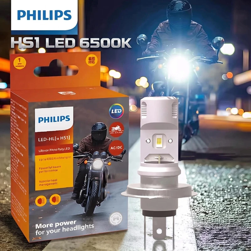 Philips HS1 LED Headlight Motor 6500K White Lamp LED Bright Motorcycle High Low Beam 12V PX43t Moto Bulb 11636UMRX1