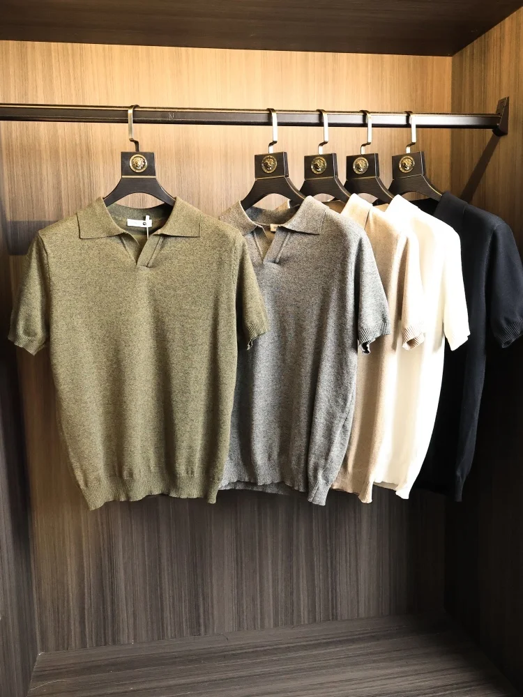 

Imported Ultra-Fine Knitted Fabric Shirt Short Sleeve Summer Business Style Casual Comfortable Breathable Men'...