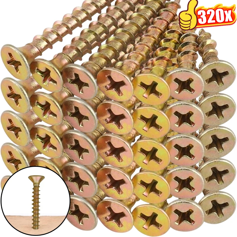 

M4 Metal Self Tapping Screws Phillips Drive Countersunk Flat Head Screw Cross Drywall Wood Screws Nail Fasteners Assortment Kit