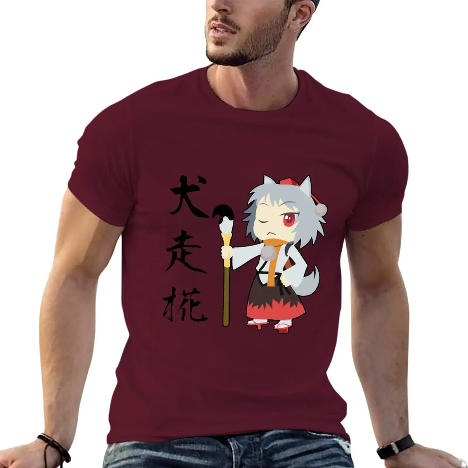 harajuku fashion graphic Short Sleeve Touhou Project - Momiji Inubashiro T-Shirt funny t shirts graphics men streetwear fashion