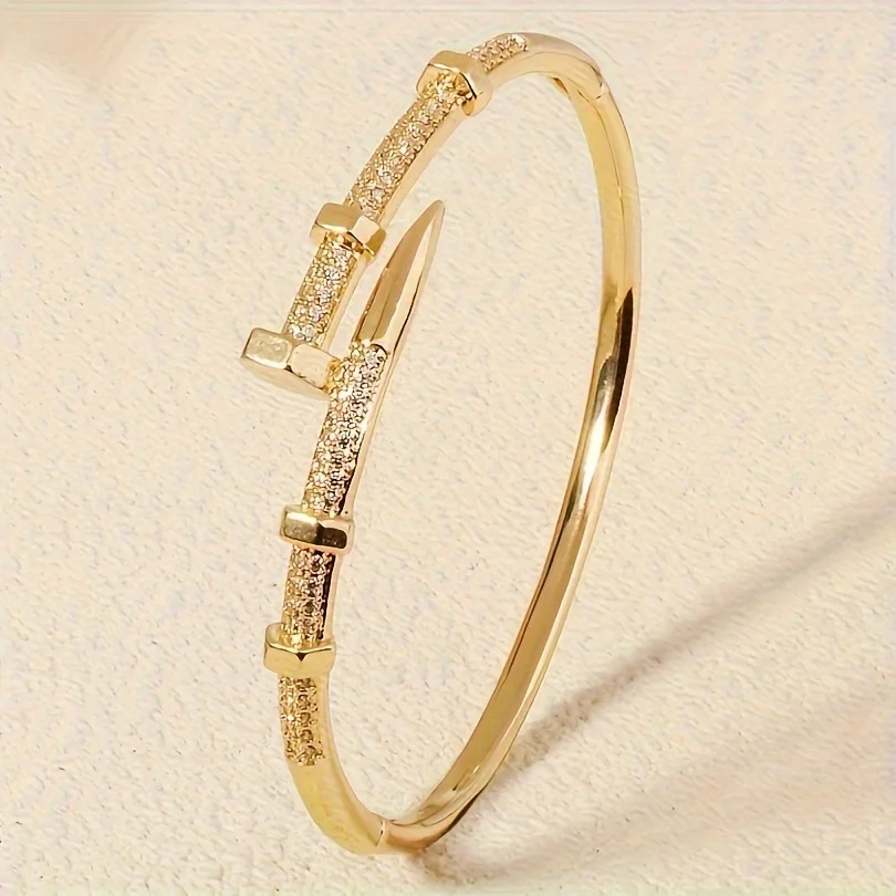 1 creative and exquisite micro inlaid synthetic zirconia bracelet, men's snake wrapped open bracelet, suitable for daily wear, friends' holiday wedding gift