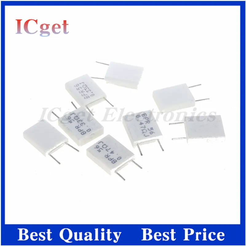 

100pcs BPR56 5W 0.1 0.15 0.22 0.25 0.33 0.5 ohm Non-inductive Ceramic Cement Resistor 0.1R 0.15R 0.22R 0.25R 0.33R 0.5R