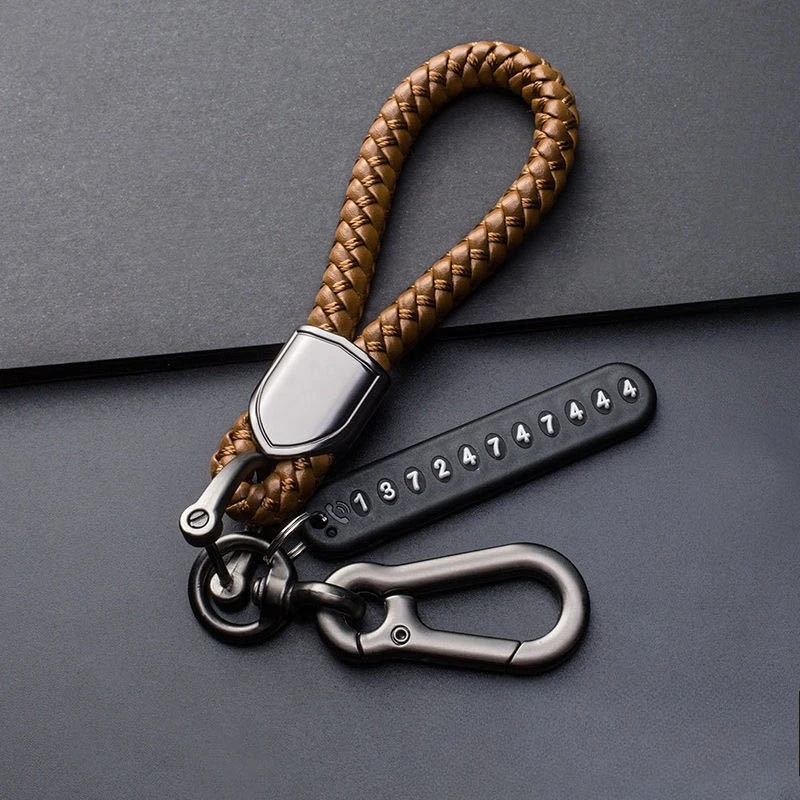 1Pc Anti Lost Car Key Pendant Split Rings Keychain Phone Number Card Keyring Auto Vehicle Key Chain Car Accessories