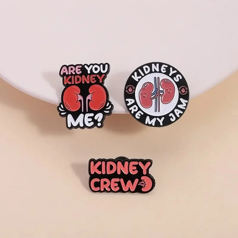 Cartoon Nephrology Kidney Enamel Brooch Creative Kidneys Are My Jam Medical Organ Lapel Pin Badge Jewelry Gift For Doctor Nurse