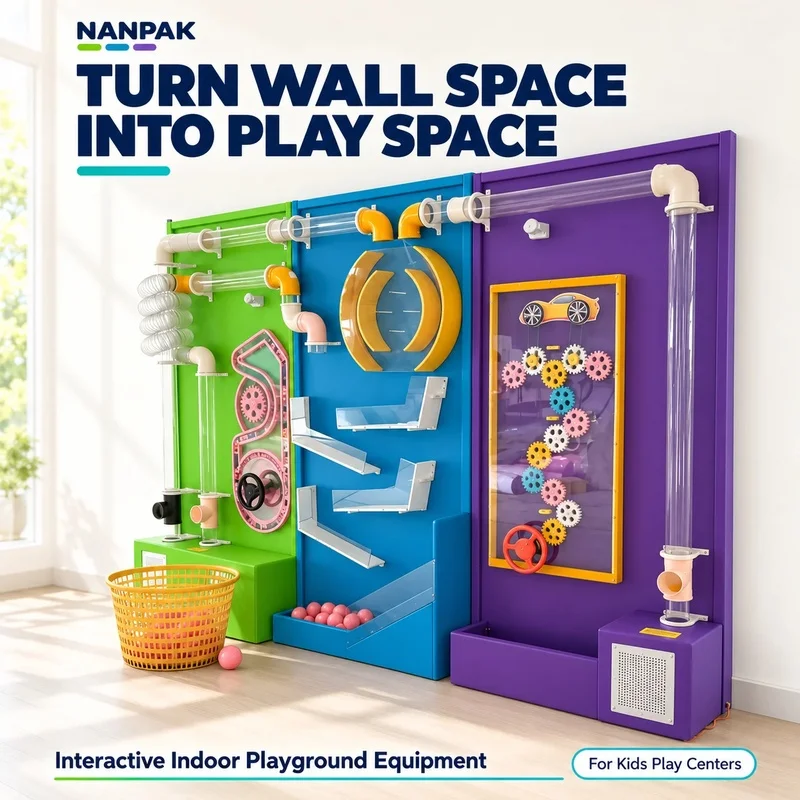 Bright Interactive Ball Game Machine Sensory Wall Tube Toy Ball Wall Board Science Center Children's Indoor Playground Equipment