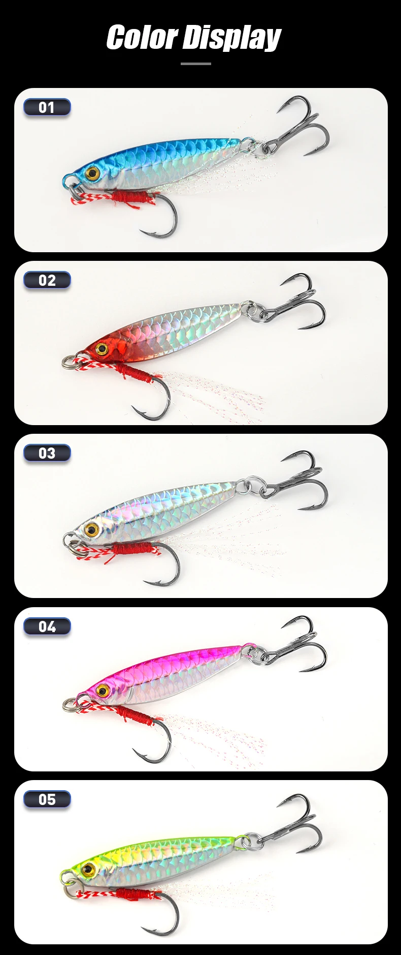 LEYDUN 10g 15g 20g Metall-Jig-Angelköder 5 Stück Trolling-Hartköder Bass-Seelocken Tackle Forellen-Jigging-Köder Jigs Salzwasser – Detail 9