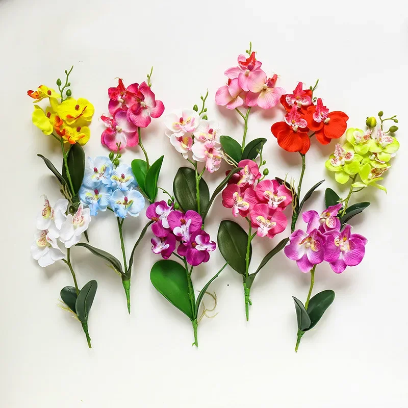 

3/4/5Heads Artificial Butterfly Orchid Flowers for Garden Decoration Office Bedroom Ornament Desktop Table Flower Bonsai Ramos