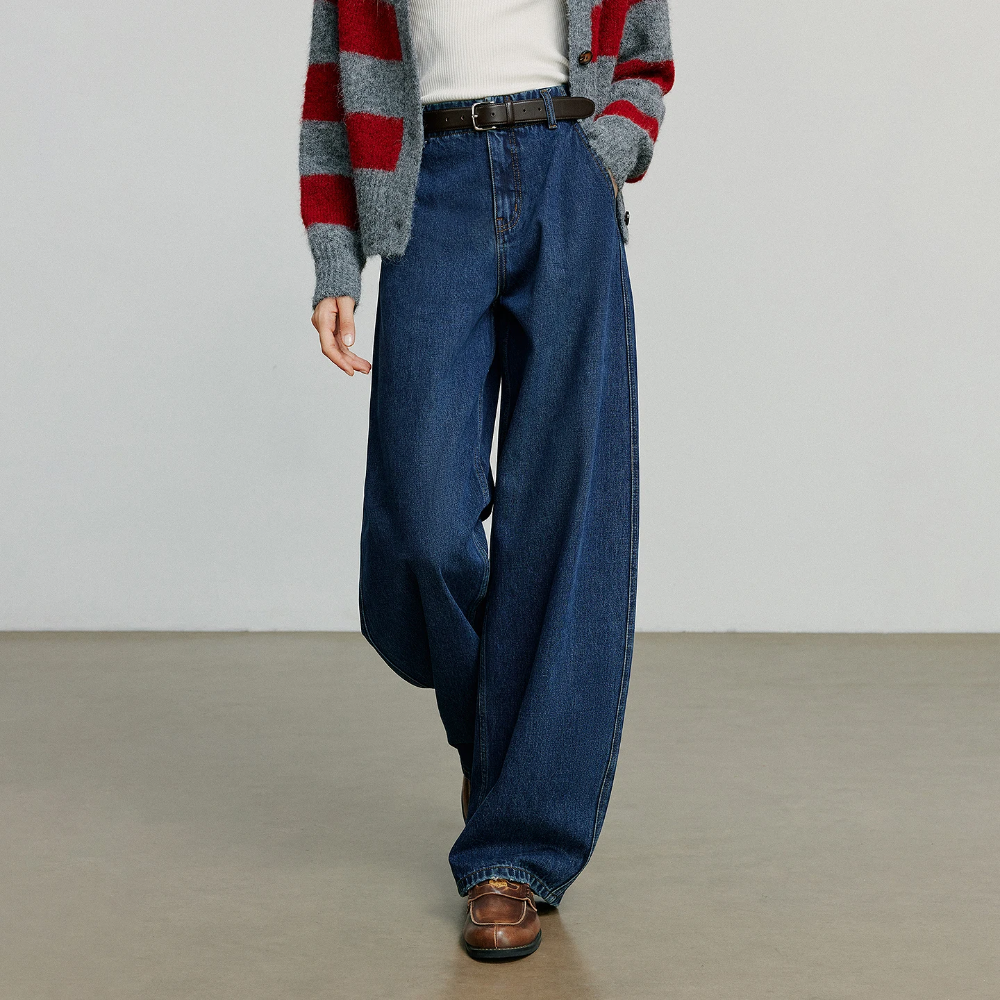 TOYOUTH Women Jeans 2025 Autumn New Cotton Straight Banana Pants